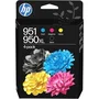 HP Paquete de 4 Cartuchos de Tinta Originales 950XL Negro y 951 Cian/Magenta/Amarillo